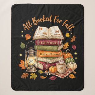 All Booked for Fall Autumn Cosy Reading Bookworm Sherpa Blanket