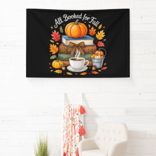 All Booked for Fall Books Coffee Cosy Autumn Banner