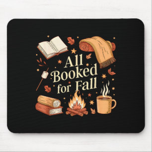 All Booked For Fall Books Coffee Fall Leaves Pumpk Mouse Pad