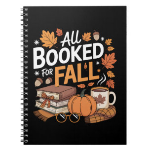 All Booked for Fall Cute Books, Coffee & Pumpkin Notebook