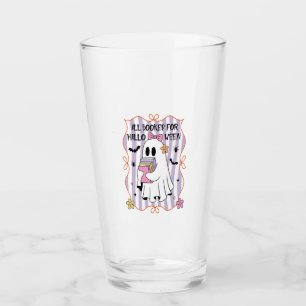 All Booked For Halloween Teacher Ghost Glass