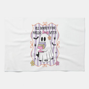 All Booked For Halloween  Teacher Ghost Tea Towel