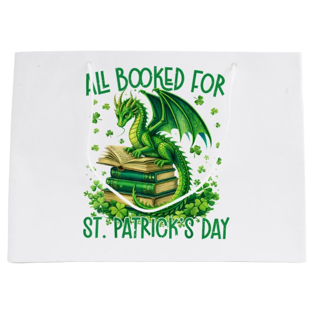 All Booked for St Patrick's Day Large Gift Bag (Front)