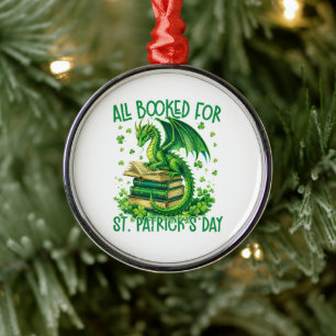 All Booked for St Patrick's Day Metal Ornament