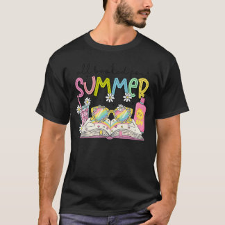 All Booked For Summer Reading Beach Floral Bookish T-Shirt