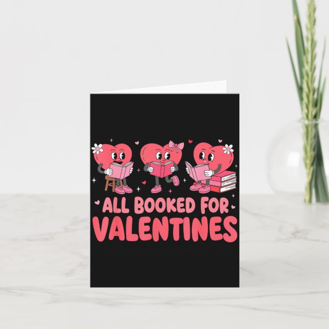 All Booked For Valentine Book Funny Teacher Kids G Card (Front)