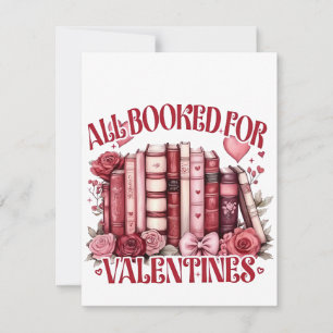 All Booked for Valentine Bookish Book lover Card