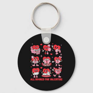 All Booked For Valentine Candy Heart Reading Book  Key Ring