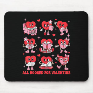 All Booked For Valentine Candy Heart Reading Book Mouse Pad