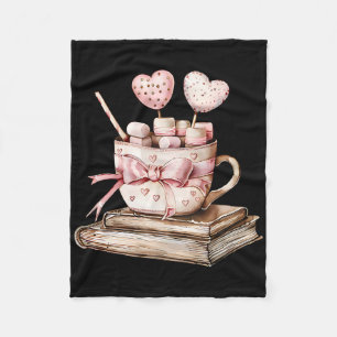 All Booked For Valentines Coquette Bow Teacher Boo Fleece Blanket