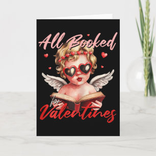 All Booked For Valentines Cupid Reading Lover Libr Card