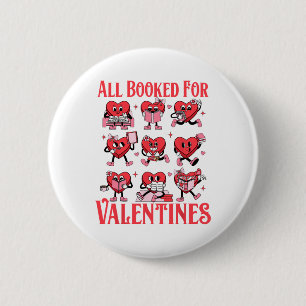 All Booked For Valentines Heart Book Bookworm Teac 6 Cm Round Badge