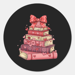 All Booked For Valentines Reading Teacher Valentin Classic Round Sticker