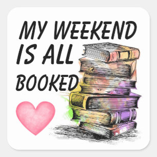 All Booked  Square Sticker