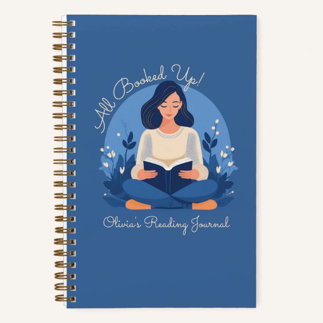 "All Booked Up!" Personalised Reading Journal (Front)