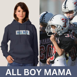 All Boy Mama Cute Navy Blue Hoodie