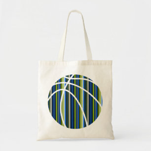 All Boy Stripe Blue and Green Basketball Tote Bag