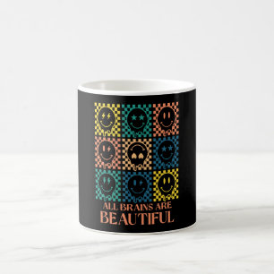 All Brains Are Beautiful Smile Retro Groovy Autism Coffee Mug