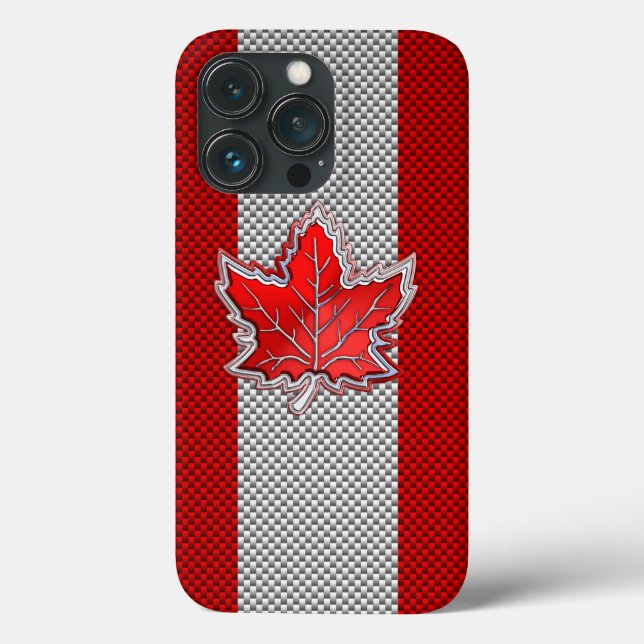 All Canadian Red Maple Leaf on Carbon Fibre Print Case-Mate iPhone Case (Back)