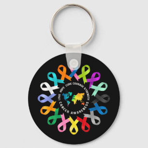 All Cancer Awareness Fight Cancer Ribbon Support Key Ring