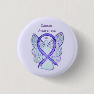 All Cancer Awareness Lavender Ribbon Pin Buttons