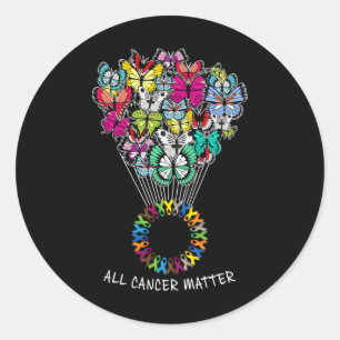 All Cancer Awareness Problems Butterfly All Ribbon Classic Round Sticker
