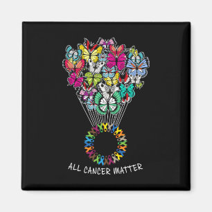 All Cancer Awareness Problems Butterfly All Ribbon Magnet