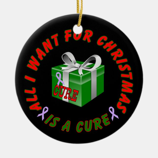 All Cancer Awareness Ribbon Christmas Ornament (Front)