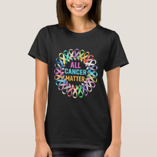 All Cancer Colourful Ribbons Cancer Awareness T-Shirt