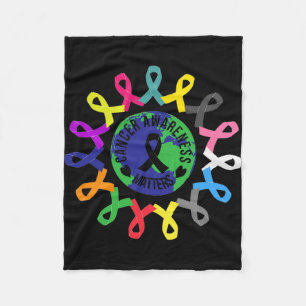 All Cancer Matters Awareness Cancer Support All Ri Fleece Blanket