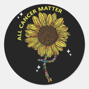 All Cancer Matters Awareness Cross All Ribbons 1 Classic Round Sticker