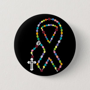 All Cancer Matters Awareness Cross All Ribbons  6 Cm Round Badge