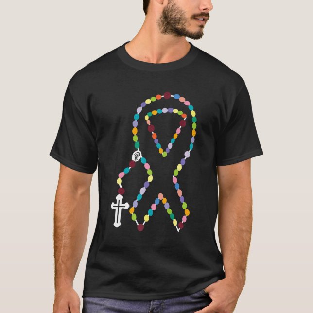 All Cancer Matters Awareness Cross All Ribbons  T-Shirt (Front)