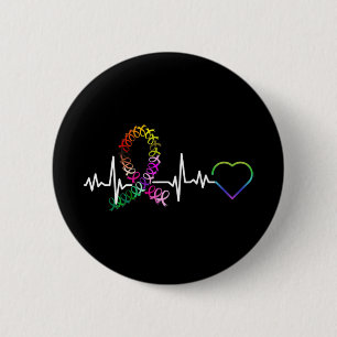 All Cancer Matters Awareness Day Heartbeat Cancer 6 Cm Round Badge