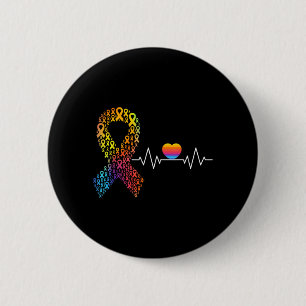 All Cancer Matters Awareness Day Heartbeat Ribbon 6 Cm Round Badge