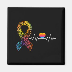 All Cancer Matters Awareness Day Heartbeat Ribbon Magnet
