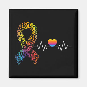 All Cancer Matters Awareness Day Heartbeat Ribbon  Magnet