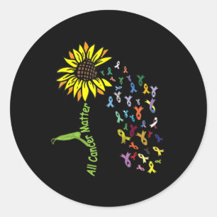 All Cancer Matters Awareness Day Ribbon  Classic Round Sticker