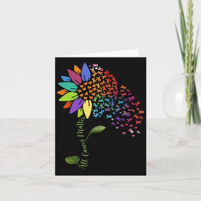 All Cancer Matters Awareness Day Sunflower Ribbon  Card (Front)