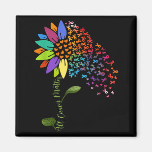 All Cancer Matters Awareness Day Sunflower Ribbon Magnet