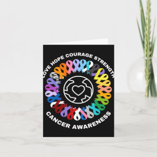 All Cancer Matters Awareness Every Colour Ribbons Card
