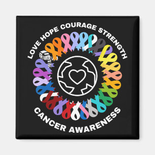All Cancer Matters Awareness Every Colour Ribbons Magnet
