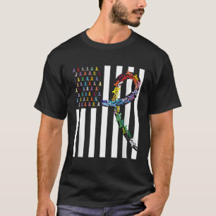 All Cancer Matters Awareness Usa Flag Cross T-Shirt