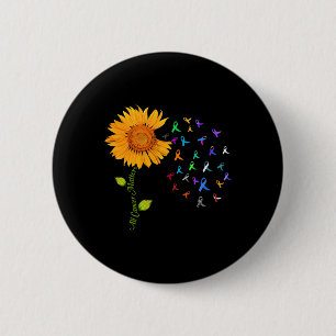 All Cancer Problems Sunflower World Cancer Awarene 6 Cm Round Badge