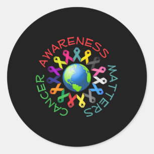 All Cancer Ribbons For All Cancer Awareness  Classic Round Sticker