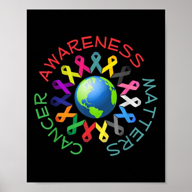 All Cancer Ribbons For All Cancer Awareness  Poster (Front)
