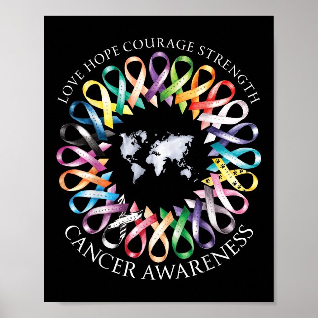 All Cancer S Survivors Awareness Fight Ribbon Supp Poster (Front)