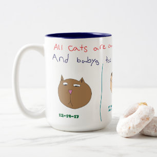All Cats are Cute! Two-Tone Coffee Mug