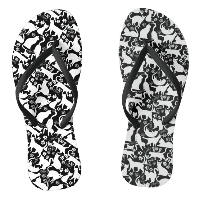 All Cats pattern.w.bx4 Thongs (Footbed)
