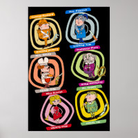 All characters of Clue board game vintage collec